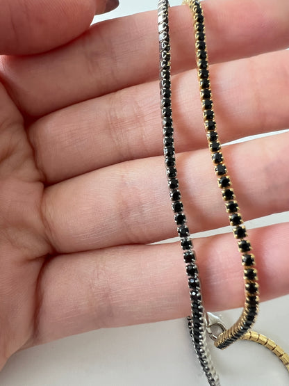 Black TENNIS bracelet | צמיד טניס שחור